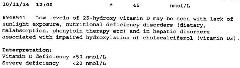 Vitamin D levels 